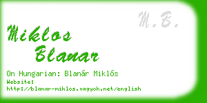 miklos blanar business card